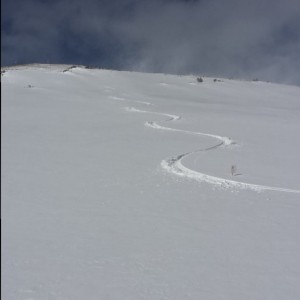 Fun wind crust snow day at Breck